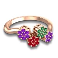 Simple Floral Pave Devana Ring