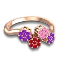 Simple Floral Pave Devana Ring