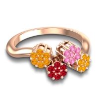 Simple Floral Pave Devana Ring
