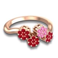 Simple Floral Pave Devana Ring
