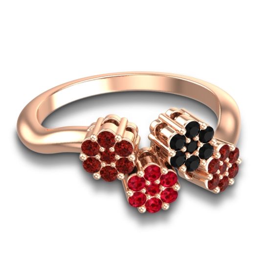 Simple Floral Pave Devana Ring