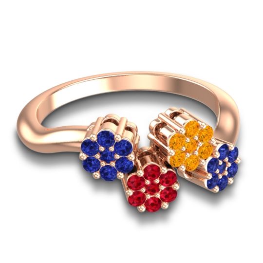 Simple Floral Pave Devana Ring