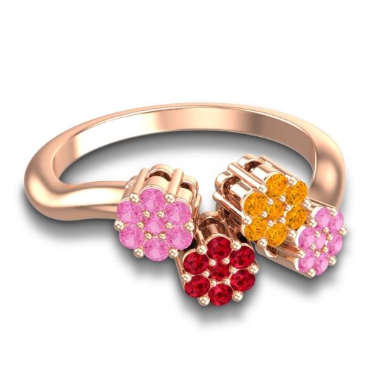 Simple Floral Pave Devana Ring