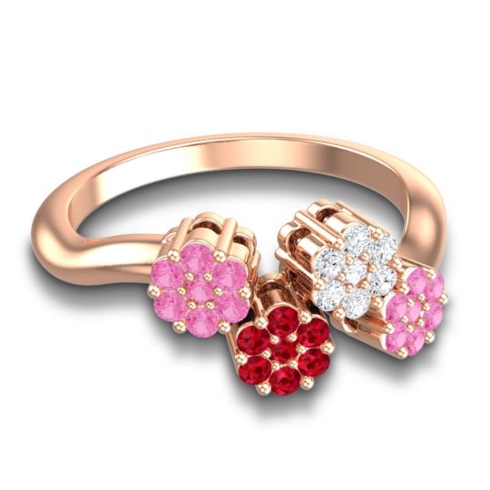 Simple Floral Pave Devana Ring