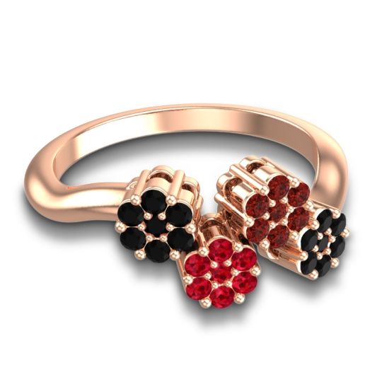 Simple Floral Pave Devana Ring