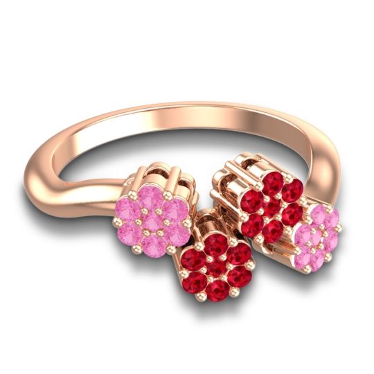 Simple Floral Pave Devana Ring