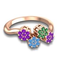 Simple Floral Pave Devana Ring