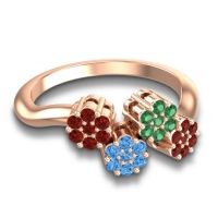 Simple Floral Pave Devana Ring