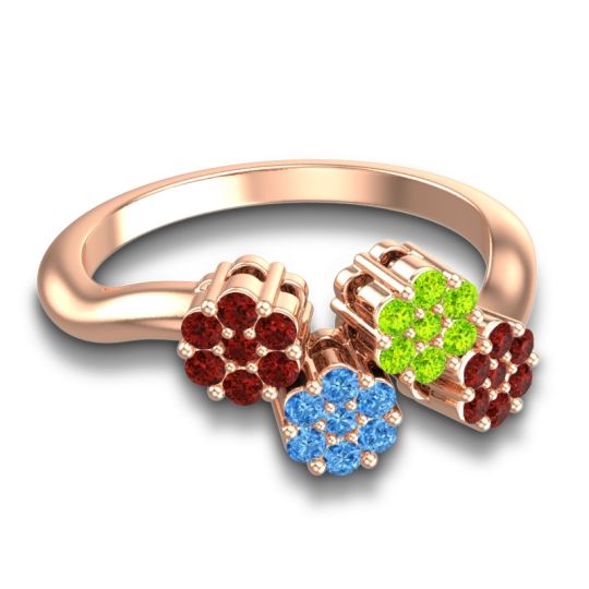 Simple Floral Pave Devana Ring