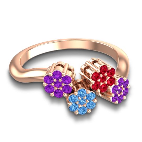 Simple Floral Pave Devana Ring