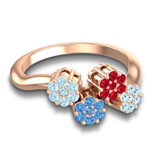 Simple Floral Pave Devana Ring
