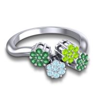 Simple Floral Pave Devana Ring