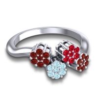 Simple Floral Pave Devana Ring