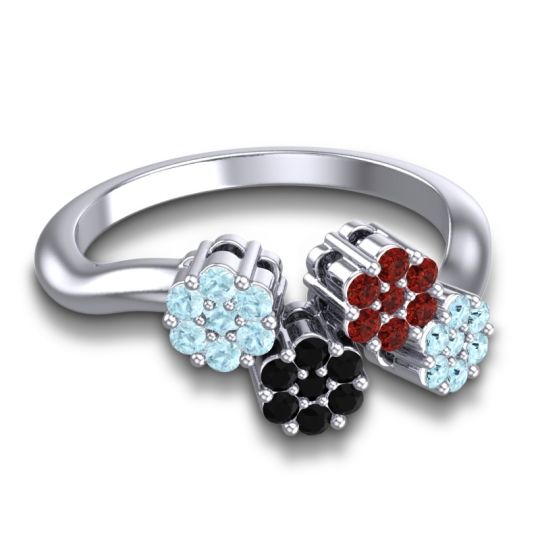Simple Floral Pave Devana Ring