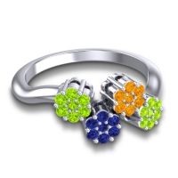 Simple Floral Pave Devana Ring