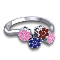 Simple Floral Pave Devana Ring