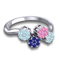 Simple Floral Pave Devana Ring