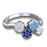 Simple Floral Pave Devana Ring