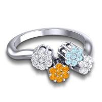 Simple Floral Pave Devana Ring