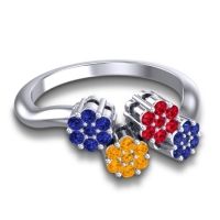 Simple Floral Pave Devana Ring