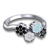 Simple Floral Pave Devana Ring