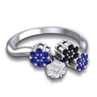 Simple Floral Pave Devana Ring