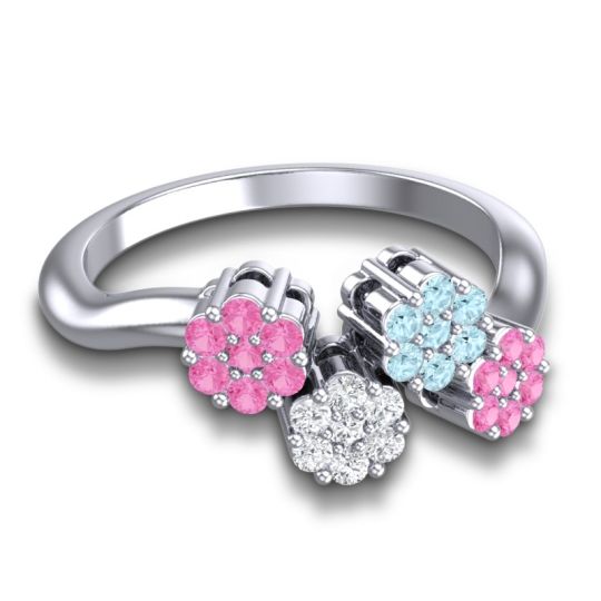 Simple Floral Pave Devana Ring