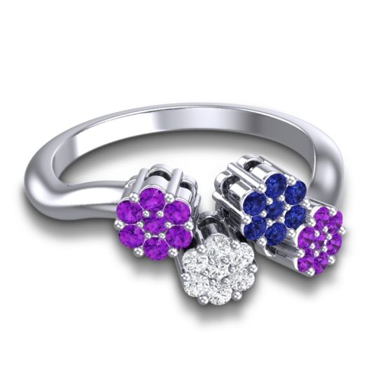 Simple Floral Pave Devana Ring