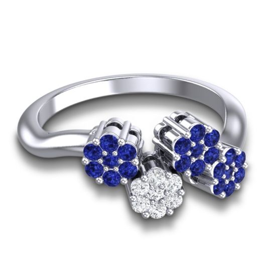 Simple Floral Pave Devana Ring
