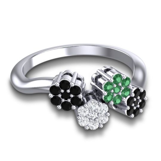 Simple Floral Pave Devana Ring