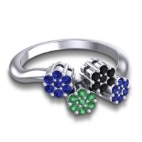 Simple Floral Pave Devana Ring
