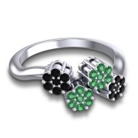 Simple Floral Pave Devana Ring