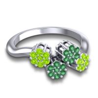 Simple Floral Pave Devana Ring