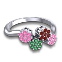 Simple Floral Pave Devana Ring