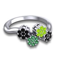 Simple Floral Pave Devana Ring