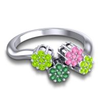 Simple Floral Pave Devana Ring
