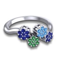 Simple Floral Pave Devana Ring