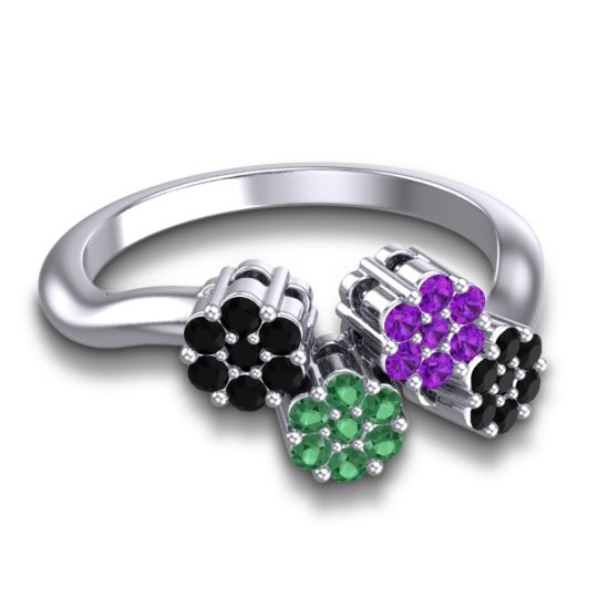 Simple Floral Pave Devana Ring