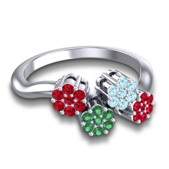 Simple Floral Pave Devana Ring