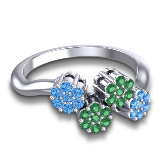 Simple Floral Pave Devana Ring