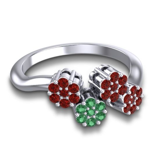 Simple Floral Pave Devana Ring