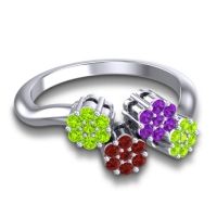 Simple Floral Pave Devana Ring