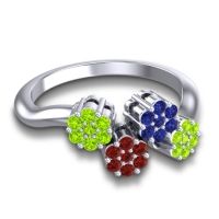 Simple Floral Pave Devana Ring