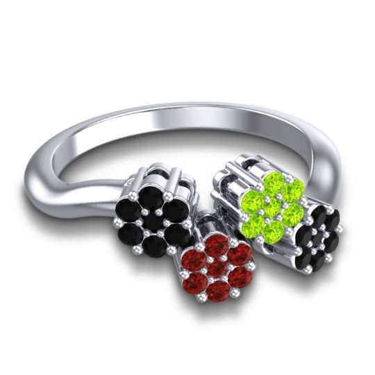 Simple Floral Pave Devana Ring