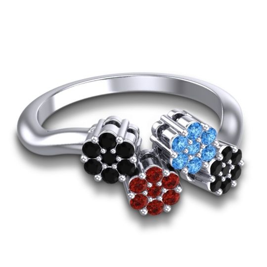 Simple Floral Pave Devana Ring