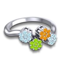 Simple Floral Pave Devana Ring