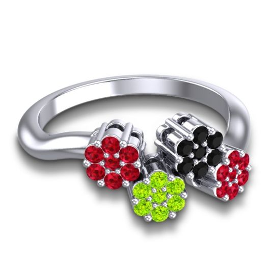 Simple Floral Pave Devana Ring