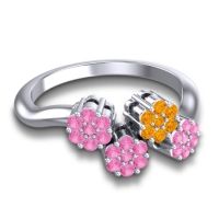 Simple Floral Pave Devana Ring