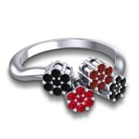 Simple Floral Pave Devana Ring