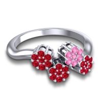 Simple Floral Pave Devana Ring